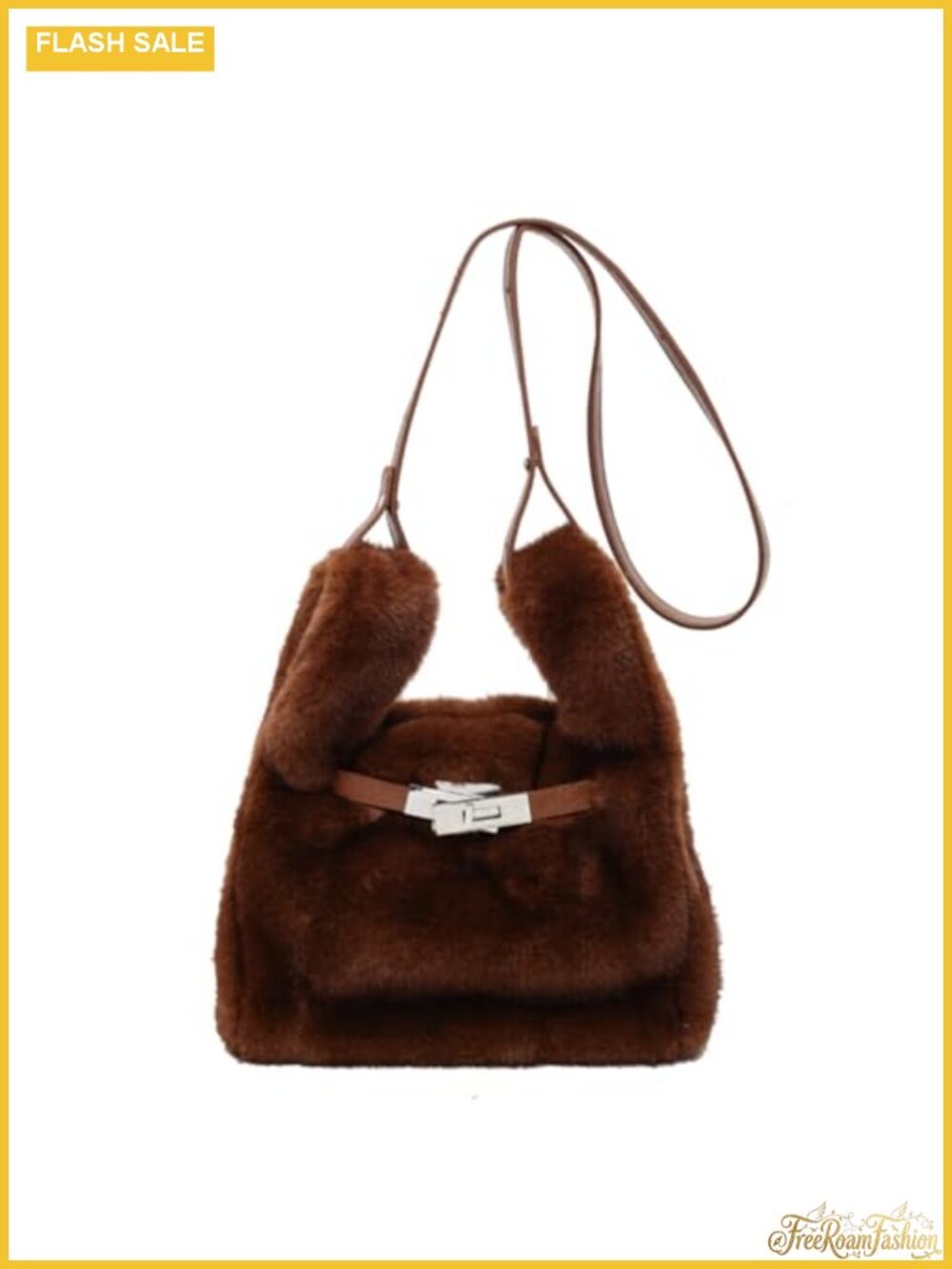 Faux Fur Fluffy Tote Bag Mini Furry Crossbody Handbag Plush Purse with